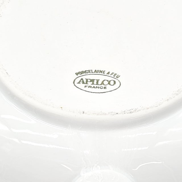 Apilco France White Porcelain Covered Soup Bowl With Handle, 10" For Sale - Image 12 of 12