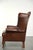 1990s English Brown Cowhide Chesterfield Wing Lounge Chair For Sale - Image 5 of 13