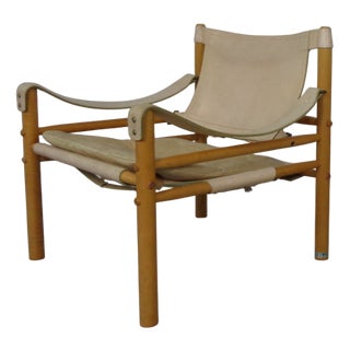 Oak & Leather Sirocco Safari Chair by Arne Norell for Arne Norell Ab, Sweden, 1960s For Sale