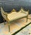 2000 - 2009 French Style Golden Settee – Damask Upholstery With Gold Leaf Details For Sale - Image 5 of 10