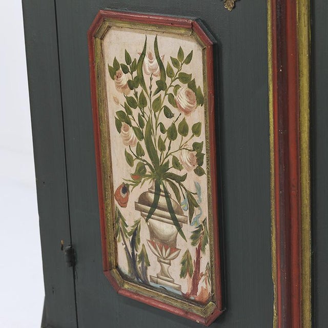 Folk Art Painted Rustic Farmhouse Bridal Cabinet For Sale - Image 13 of 14