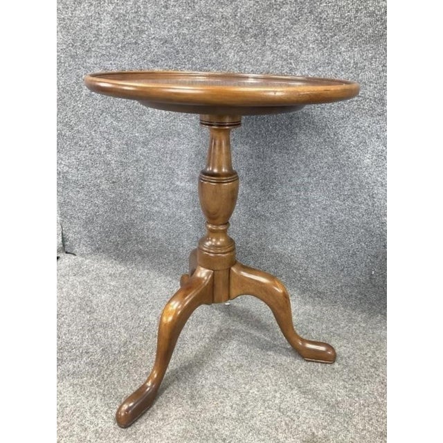 Vintage Henkel Harris Mahogany Pie-Crust Plant Stand, Tripod Base For Sale - Image 6 of 6