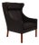 Scandinavian Wingback Chair in Teak and Leather attributed to Børge Mogensen for Fredericia For Sale
