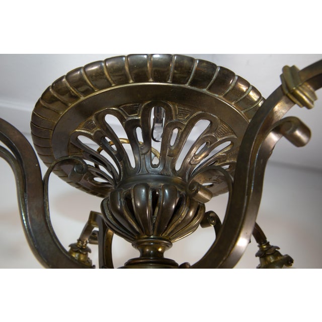 Metal Bronze Ceiling Light, 1920s For Sale - Image 7 of 13