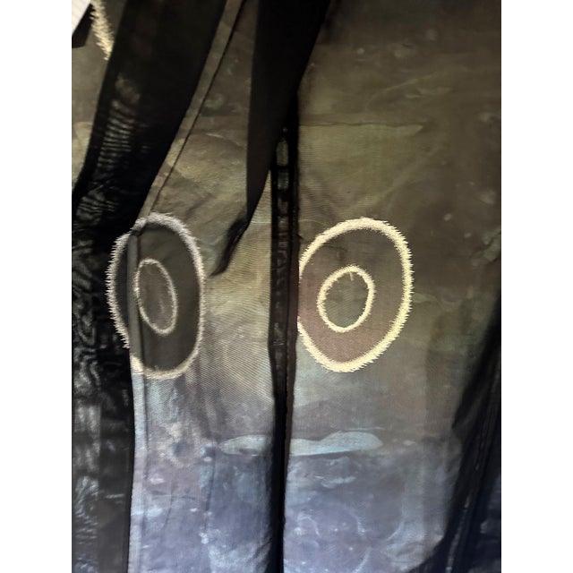 Vintage Japanese Gauze Kimono with Embroidery Modern Design For Sale In Atlanta - Image 6 of 18