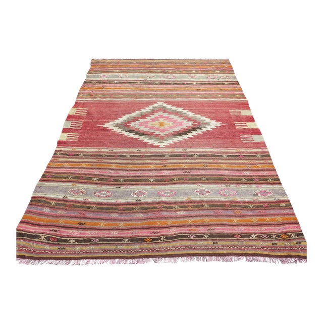 Mid 20th Century 60s Turkish Rugs for Living Room Kilim Area Rug For Sale