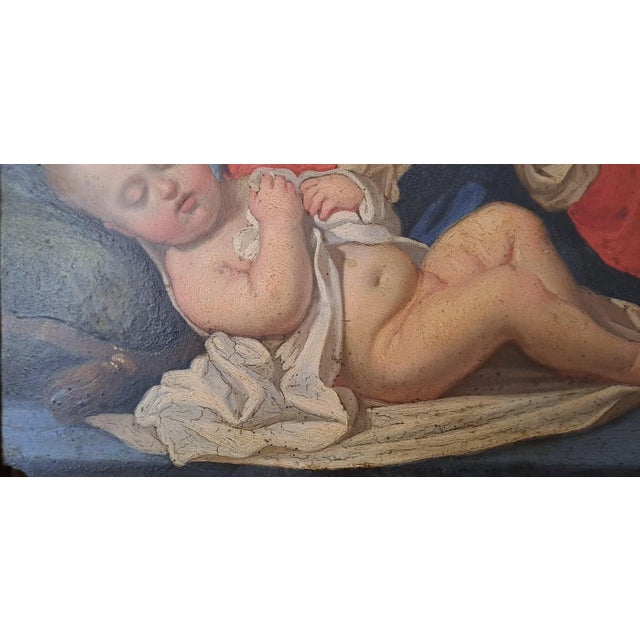 Italian Artist, Madonna and Child, 1700s, Oil on Copper, Framed For Sale - Image 9 of 11