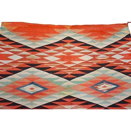 Tribal Geometric Small Rug Rustic 19th Century Native American Navajo Germantown For Sale - Image 4 of 15