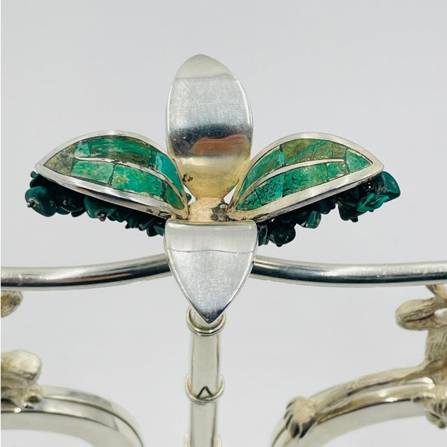 1980s Emilia Castillo Monkey Picture Frame With Malachite Inlay, Taxco Mexico For Sale - Image 15 of 18