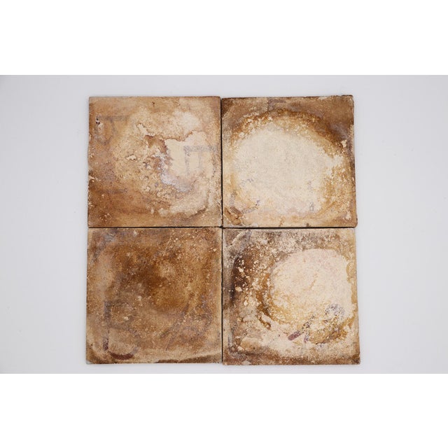 19th Century Set of Four Tiles Depicting a Woman Seated in a Field and Trees, Portuguese Baroque For Sale - Image 6 of 9