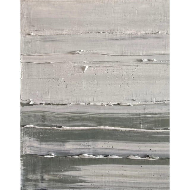 Minimalist Seascape — Abstract Landscape Oil Painting | Natural Color Palette For Sale - Image 11 of 12
