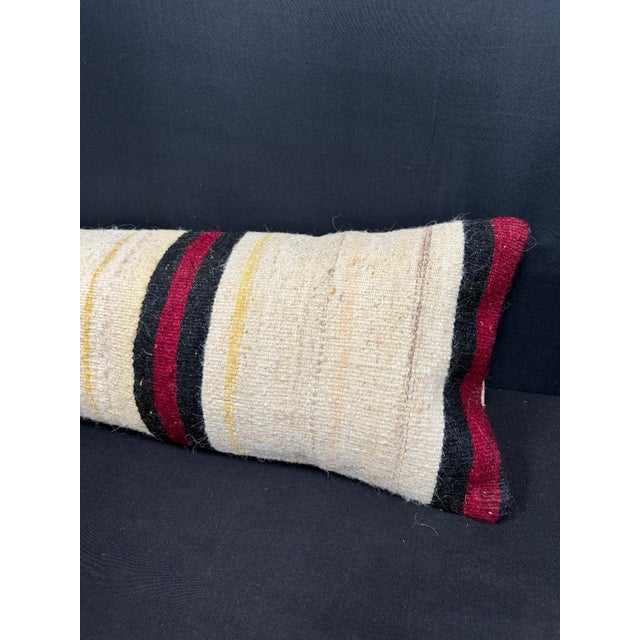 Turkish Hemp Pillow Cushion Natural Beige Brown Cushion Cover 12"x46" For Sale - Image 4 of 4