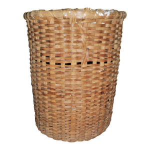 Antique Tall Splint Oak Woven Cane Gathering Basket