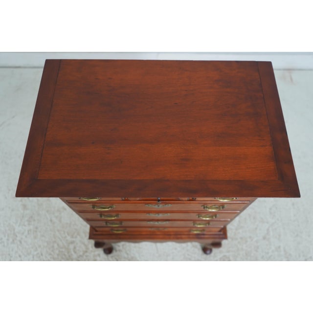 1970s Eldred Wheeler Cherry 2 Piece Small Scale Highboy Silver Chest For Sale - Image 5 of 12
