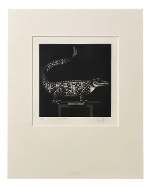 Mario Avati, Alligator, 1970, Mezzotint Print