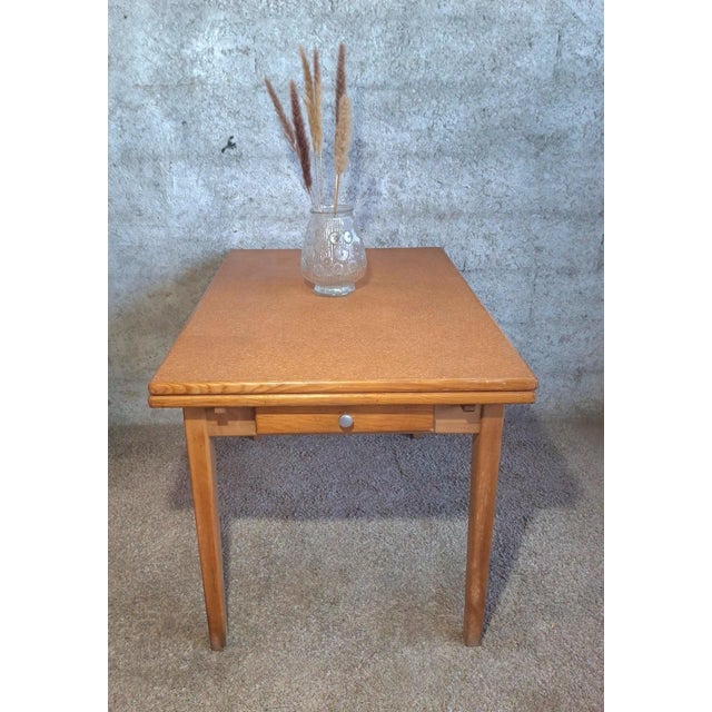 Dining Table with Sliding Extensions, 1950s For Sale - Image 3 of 12