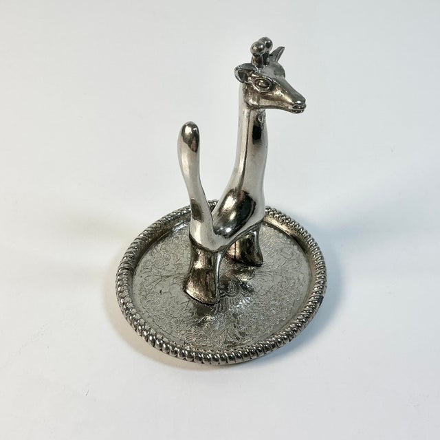 Mid 20th Century Mid-Century Boho Chic Figurine Giraffe Ring Trinket Catchall For Sale - Image 5 of 9