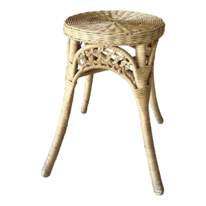 Circa 1970 Funky Cool Splayed Leg Rattan & Bamboo Plant Stand