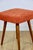 Textile Vintage Square Orange Terracotta Stool For Sale - Image 7 of 8