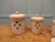 Set of French Earthenware Spice Crocks Lovely French Storage set, four pieces with lids thyme, laurier and oignons and...