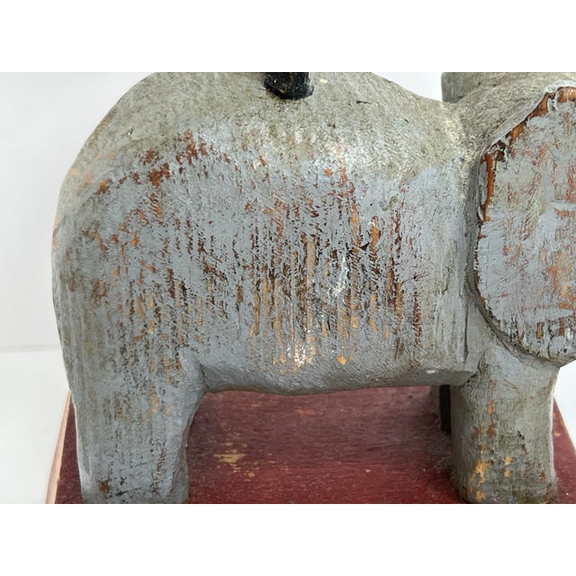 Original Signed Tom Kelly Folk Art Elephant Ram Wood Sculpture For Sale In Chicago - Image 6 of 12