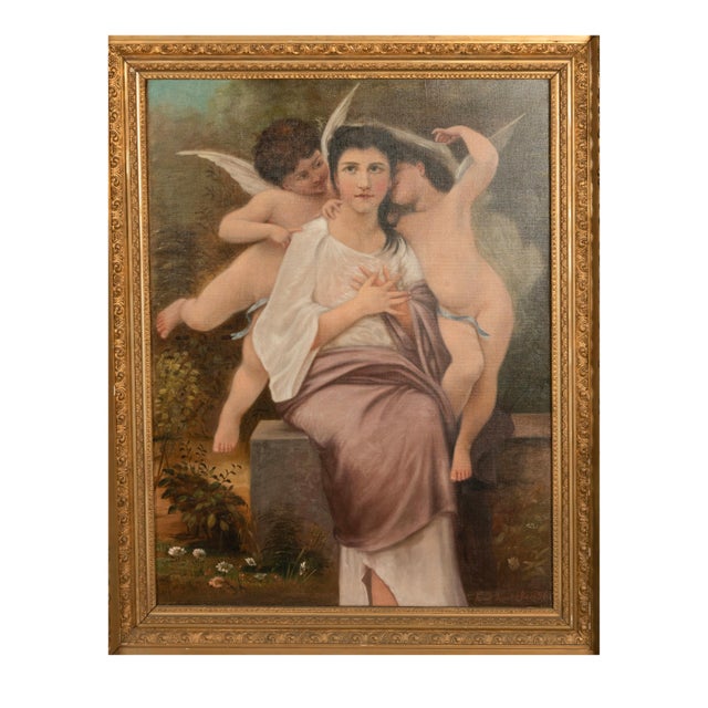 A fine late 19th century oil on canvas painting, circa of William-Adolphe Bouguereau (French, 1825-1905). Oil on canvas...