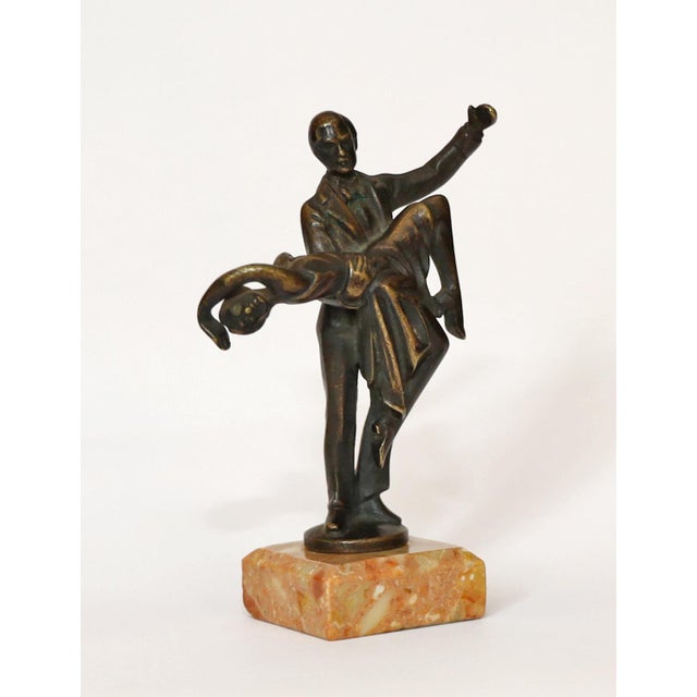Dancing Couple in Bronze & Marble, 1920s For Sale - Image 3 of 10