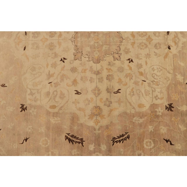 Rug & Kilim’s Classic-Style Rug in Beige-Pink With Gold & Brown Floral Patterns For Sale In New York - Image 6 of 7