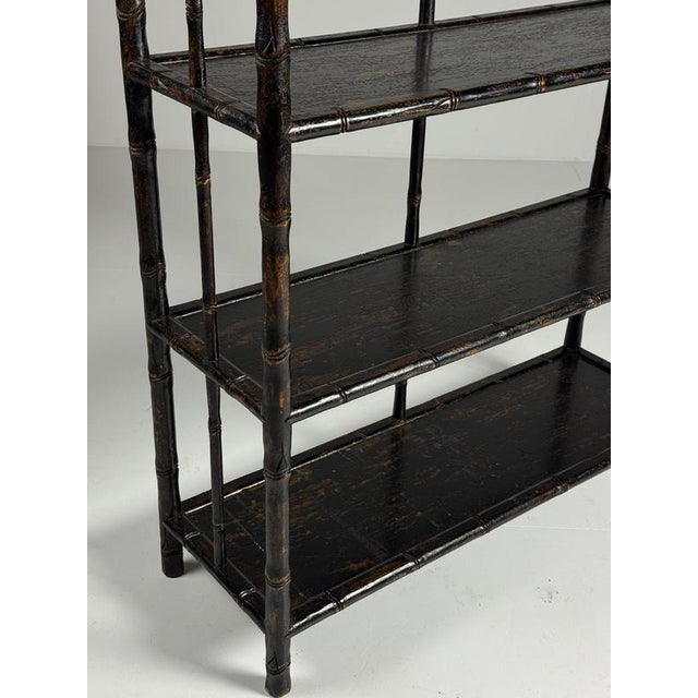 Black Bookcase in Faux Bamboo For Sale - Image 5 of 18