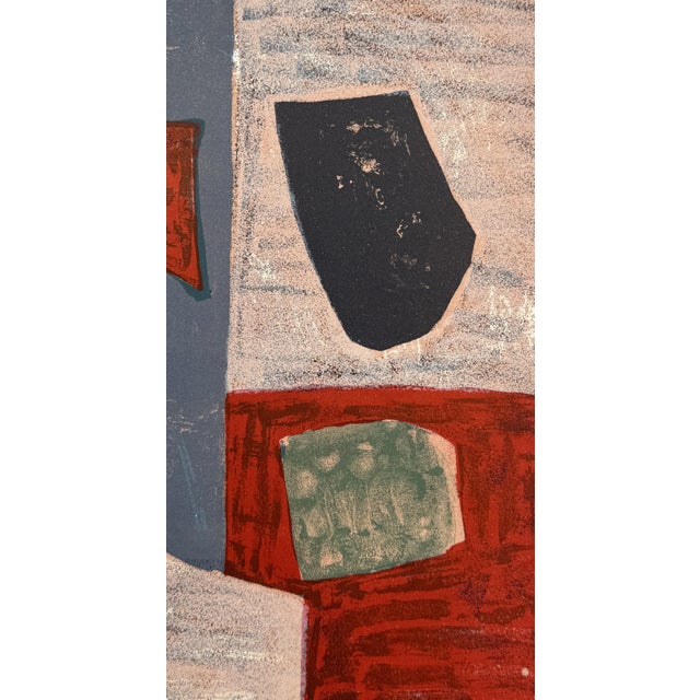 Serge Poliakoff, Pink, Red and Blue Composition, 1958, Original Lithograph For Sale - Image 4 of 7