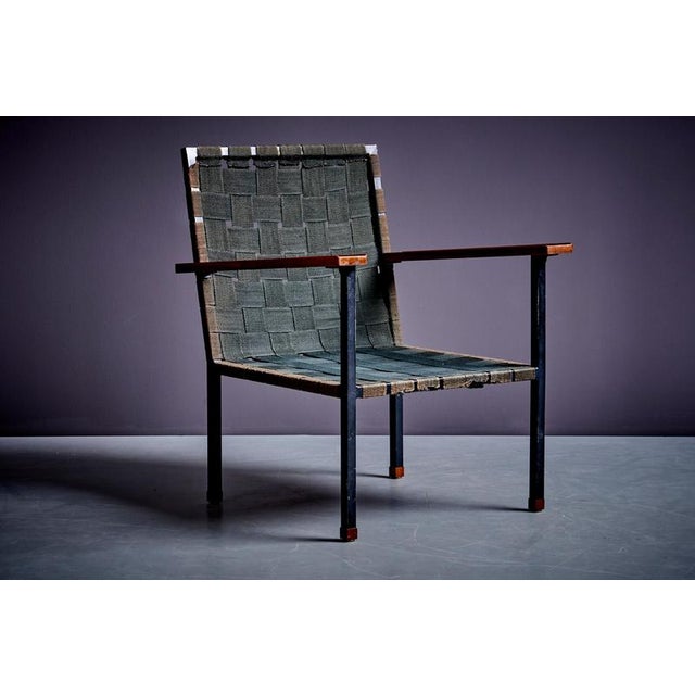 Set of Armchair and Ottoman with Walnut Armrests attributed to Carl Auböck, 1950s For Sale - Image 6 of 18