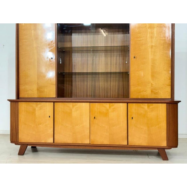 Vintage Bar Cabinet in Birch and Brass For Sale - Image 15 of 18