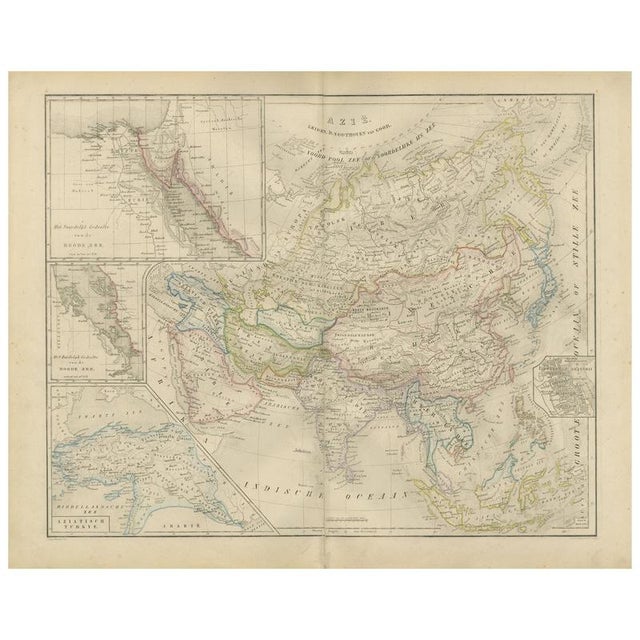 Asia Map with Middle East and India Insets, 1876 For Sale - Image 10 of 10