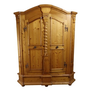 Small Pine Armoire, 1980s For Sale