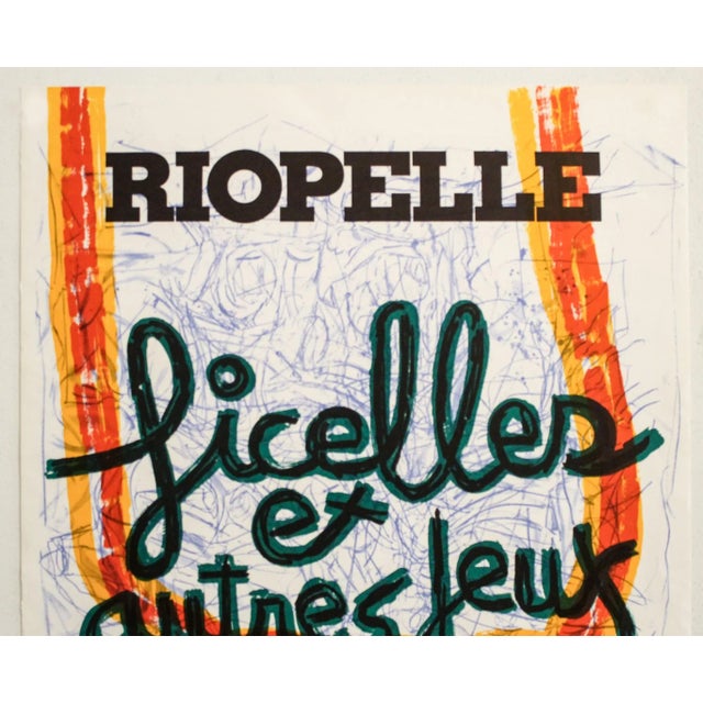 Illustration 1972 French Exhibition Vintage Poster - Riopelle, Centre Culturel Canadien Et Musée d'Art Moderne De La Ville De Paris For Sale - Image 3 of 3