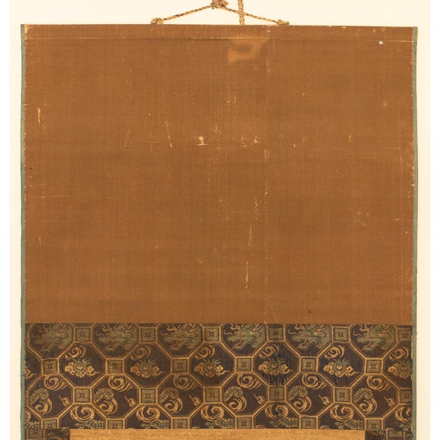 "Peony Flower and Butterflies" by Kawabata Gyokusho, Meiji Era Japanese Silk Scroll Painting For Sale - Image 10 of 16