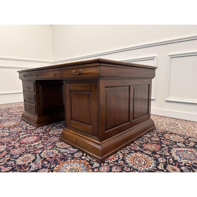 Large English Partner Desk in Teak For Sale - Image 6 of 18