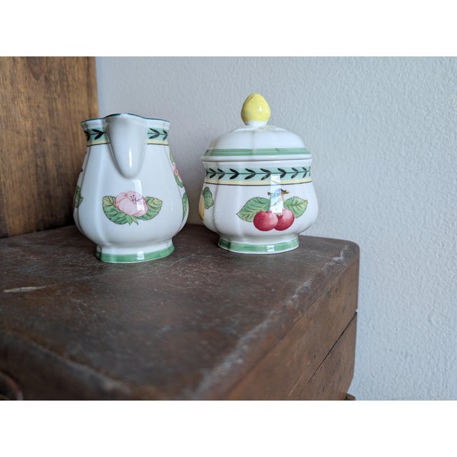 2010s Villeroy & Boch French Garden Fleurence ~ Sugar Bowl and Creamer, Made in Germany For Sale - Image 5 of 14