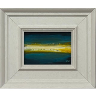 Golden Horizon - Miniature Abstract Landscape Art Study by Contemporary Artist, 2025 For Sale