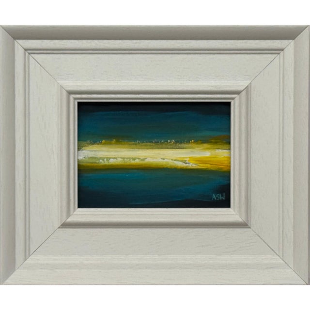 Golden Horizon - Miniature Abstract Landscape Art Study by Contemporary Artist, 2025 For Sale