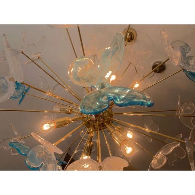 Mid-Century Modern Italian Sputnik Butterfly Chandelier in Murano Glass, Venini Style For Sale - Image 3 of 12