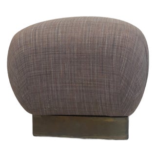 Mid-Century Brass Souffle Pouf (Pair) For Sale