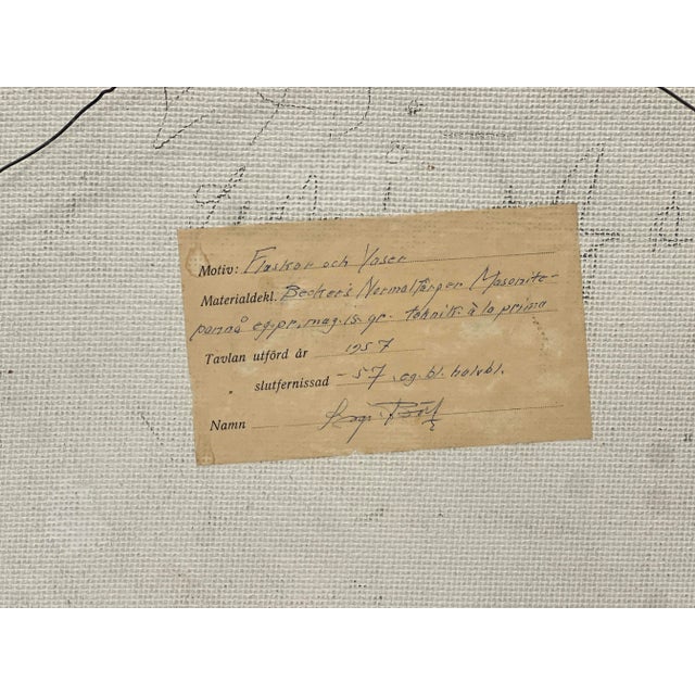 Sigvard Börtz, Bottles and Vases, Oil on Panel, 1957, Framed For Sale - Image 8 of 9