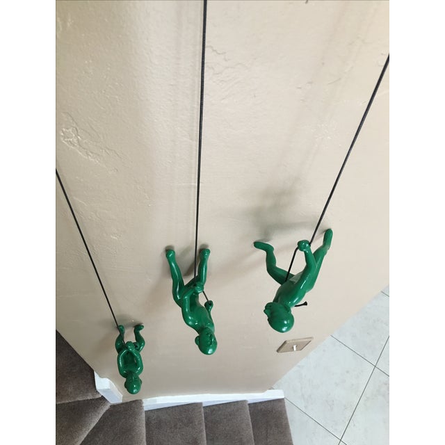 Green Climbing Men Wall Art - Set of 3 For Sale - Image 4 of 5