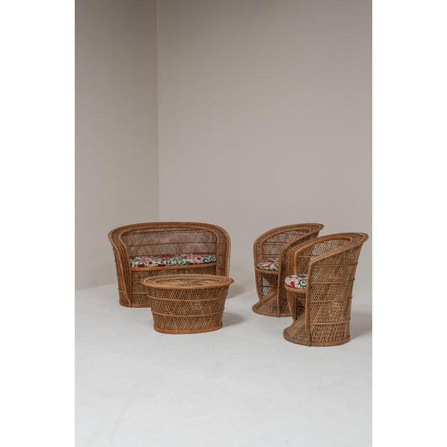 1970s Swedish Woven Rattan Lounge Set, 1970s, Set of 4 For Sale - Image 5 of 13