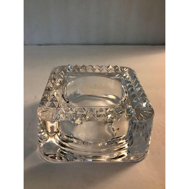 Transparent French Art Deco Cut Glass Salt Cellar Dish For Sale - Image 8 of 9