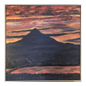 1988 Dan Jones Oil on Canvas Painting of "Daybreak: Portland, Oregon", Framed