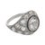 Antique Rose Cut Diamond 18k White Gold Bombe Ring, Size 6 For Sale - Image 4 of 6