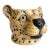 Ceramic Leopard Head Vase or Planter For Sale