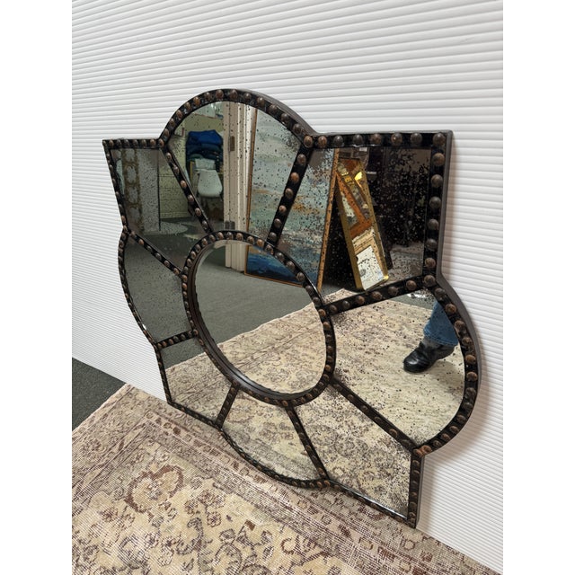 Gothic Medieval Revival Style Flower Shaped Wall Mirror For Sale - Image 3 of 12